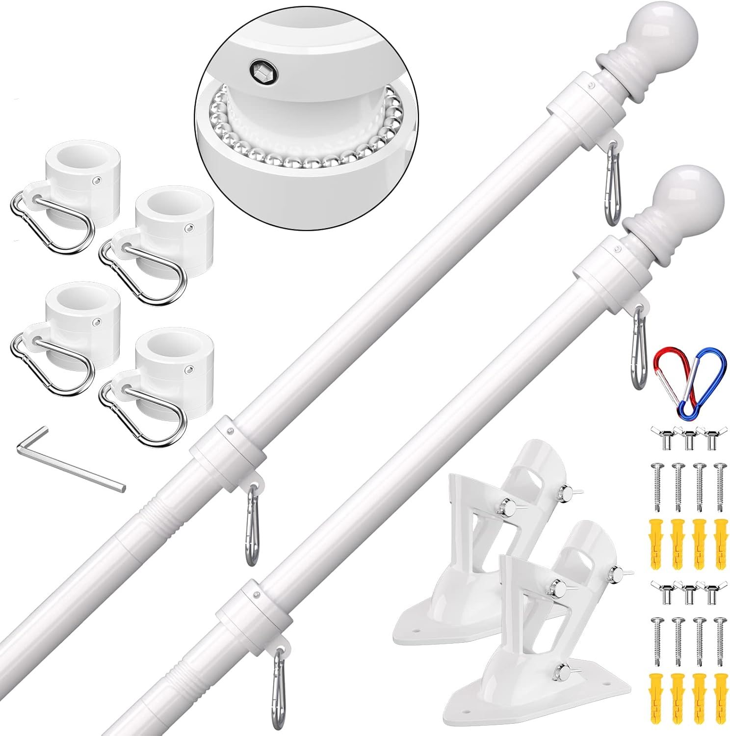 ZMTECH Flag Pole 6 FT (White)