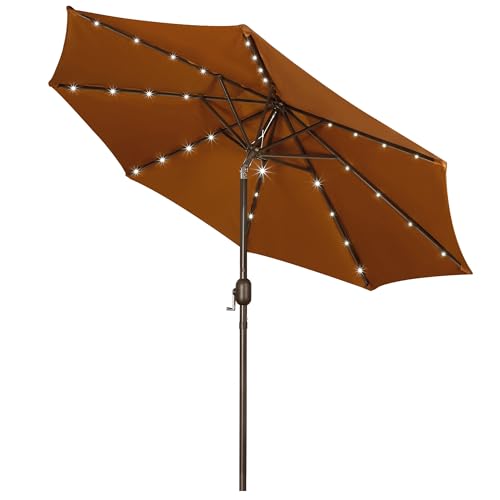 Blissun 9 ft Solar Umbrella 32 LED (Brown)