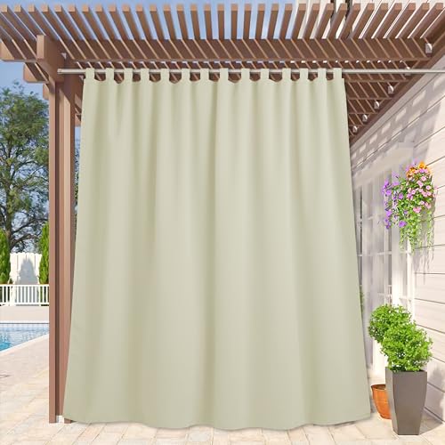RYB HOME Patio Curtain Outdoor (Beige)