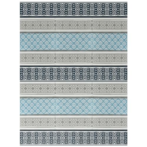 BalajeesUSA Outdoor Plastic Patio Rug 9x12 - Grey Teal