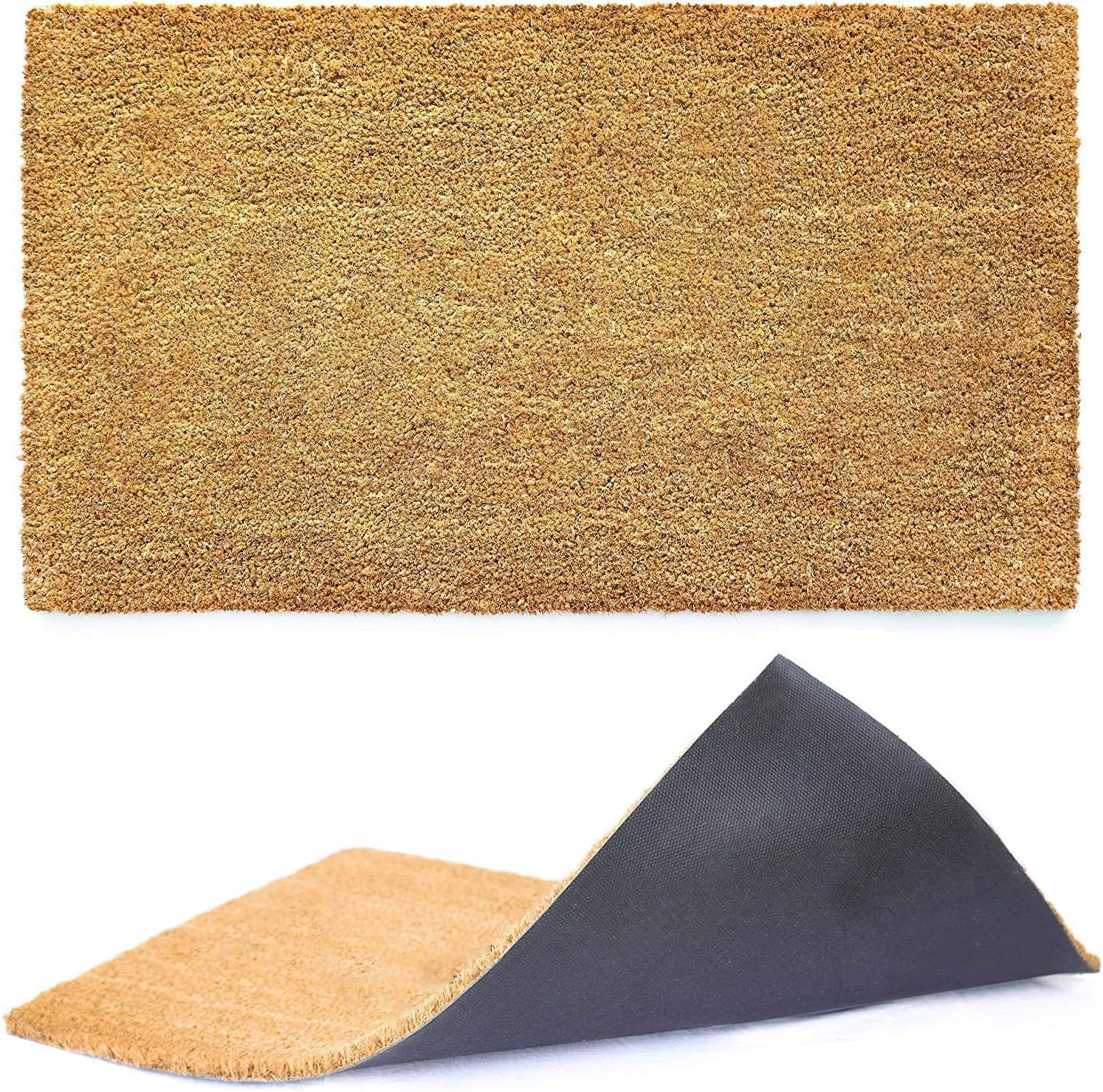 Ecomills Coco Coir Doormat with Non-Slip Backing, 36" x 84"  Heavy Duty Natural Front Door Mat with Non-Slip Backing, Indoor/Outdoor Entry Rug, 0.5" Thick