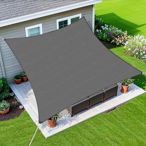Amagenix Sun Shade Sail 10'X13' Curved Edge Outdoor Shade Canopy Dark Grey Breathable 95% UV Block Shade Cloth for Patio Garden Backyard (We Make Custom Size)