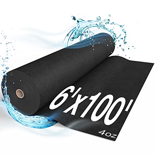 Non Woven Geotextile Fabric, 6ft x 100ft 4oz BE&ST for Landscape Projects, French Drains, Retaining Walls, Underlayment, Drainage, PROF Industrial Fabric, Tensile strength - 450 N; Load limit - 1500 N