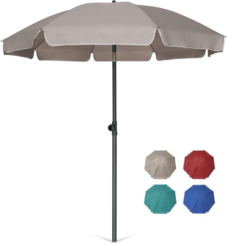 AMMSUN 6.5 ft Patio Umbrella (Beige)