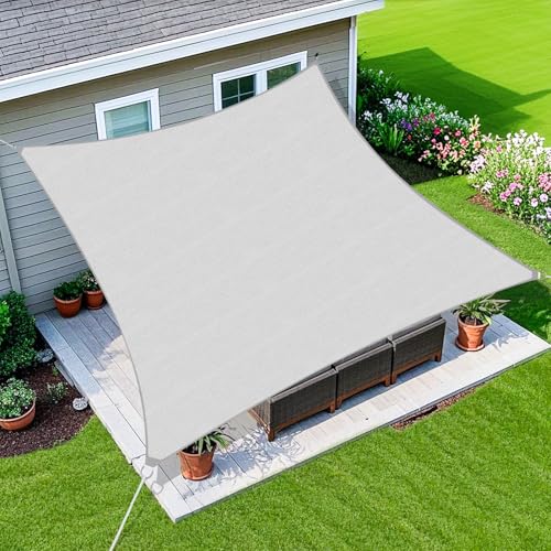 Amagenix Sun Shade Sail 7'X13' Curved Edge Outdoor Shade Canopy Light Grey Breathable 95% UV Block Shade Cloth for Patio Garden Backyard (We Make Custom Size)