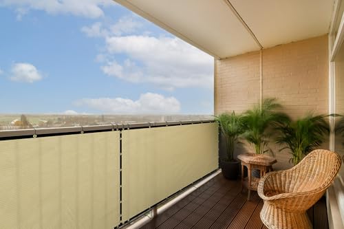 ColourTree Customized Size Beige 3' x 66 Balcony Privacy Screen