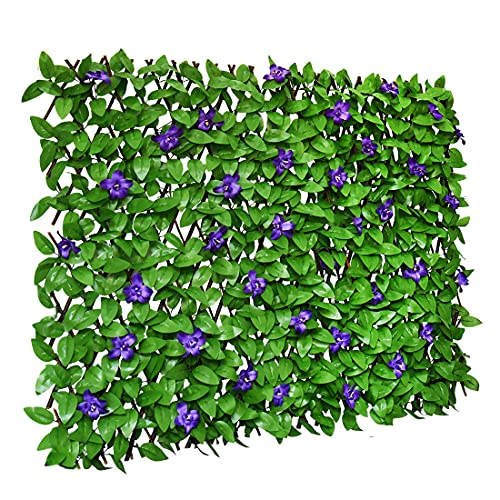 GLANT Expandable Fence Privacy Screen (Purple Flowers)