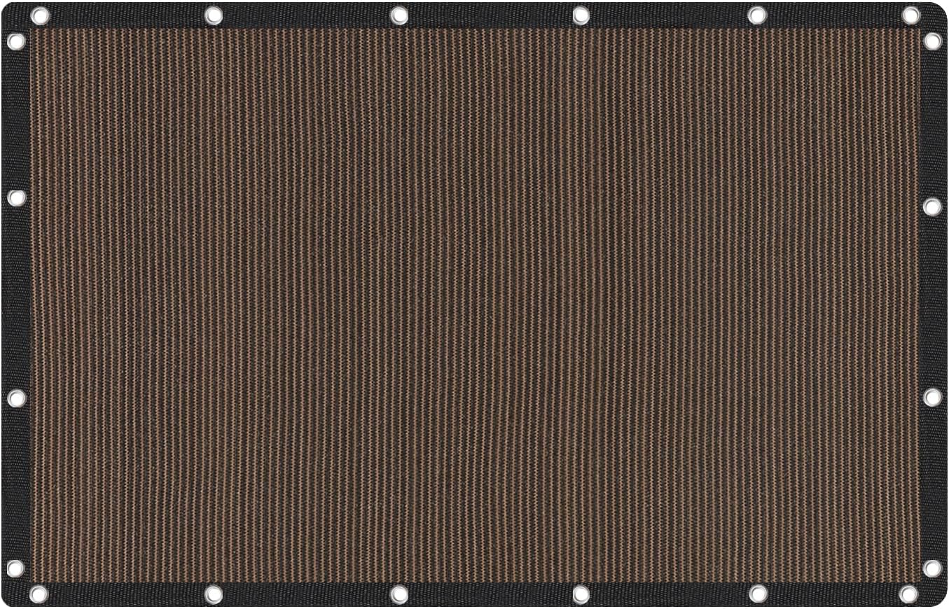 VICLLAX 90% Shade Fabric Sun Shade Cloth with Reinforced Grommets, Outdoor Sun Screen Fabric for Outdoor Patio Garden Pergola Cover Canopy 6x10 FT, Mocha