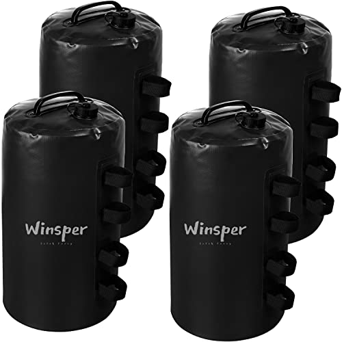 Winsper Canopy Weights Bag, 88 LBS Tent Weights Set of 4-10L Portable Water/Sand Weights Strong Windproof for Pop up Canopy, Tent, Gazebo, Shelter Upgraded (Black-10L)