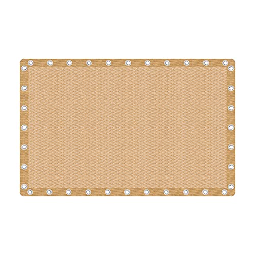 VICLLAX 90% Shade Fabric Sun Shade Cloth with Reinforced Grommets, Outdoor Sun Screen Fabric for Outdoor Patio Garden Pergola Cover Canopy 10x16 FT, Wheat