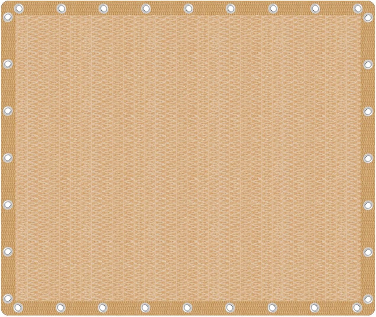VICLLAX 90% Shade Fabric Sun Shade Cloth with Reinforced Grommets, Outdoor Sun Screen Fabric for Outdoor Patio Garden Pergola Cover Canopy 10x12 FT, Wheat