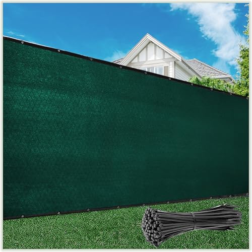 ColourTree Customized Size Fence Screen Privacy Screen Green 4' x 102' - Commercial Grade 170 GSM - Heavy Duty - Cable Zip Ties Included