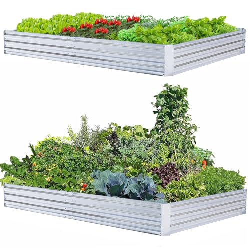 FOYUEE Galvanized Raised Garden Bed