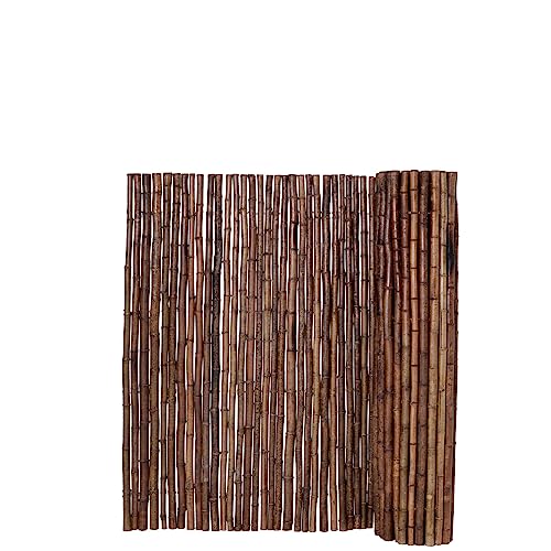 Backyard X-Scapes Bamboo Fencing Rolls Decorative Fence Panel Caramel Brown 4 ft H x 8 ft L