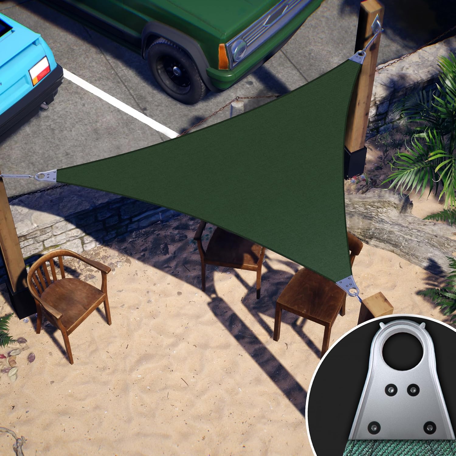 ColourTree Super Ring 20' x 21' x 29' Green Right Triangle Customized Size Sun Shade Sail,Commercial Grade Canopy, Reinforced Corners & Edges, 260 GSM Fabric Heavy Duty -3 Years Warranty