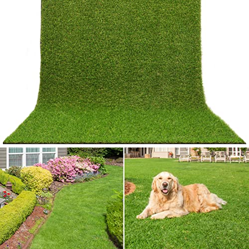 AYOHA 13 FT x 14 FT Artificial Grass, Synthetic Realistic Fake Turf Grass Thick Lawn Pet Turf, Astroturf Rug Carpet for Indoor/Outdoor Landscape Balcony Patio Decor, Easy to Clean with Drain Holes