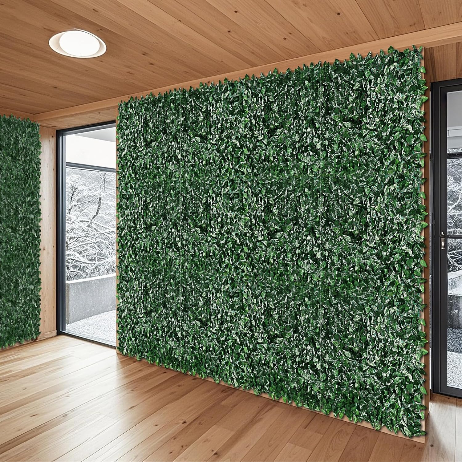 Patio Paradise Artificial Faux Dark Ivy Leaf Fence Screen Roll 39 inch x 117 inch 2 Pcs Artificial Leaf Vine Hedge Outdoor Decor-Garden Backyard Decoration Panels Fence Cover