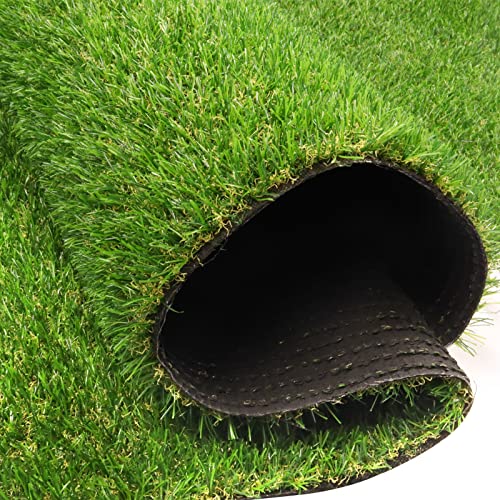Heyroll Artificial Turf Grass Indoor Outdoor 5 ft x 59 ft, 0.8 inch Realistic Synthetic Fake Grass, Artificial Lawn Rug Dog Pets Mat, Turf Carpet for Patio Landscape Backyard, Custom Size