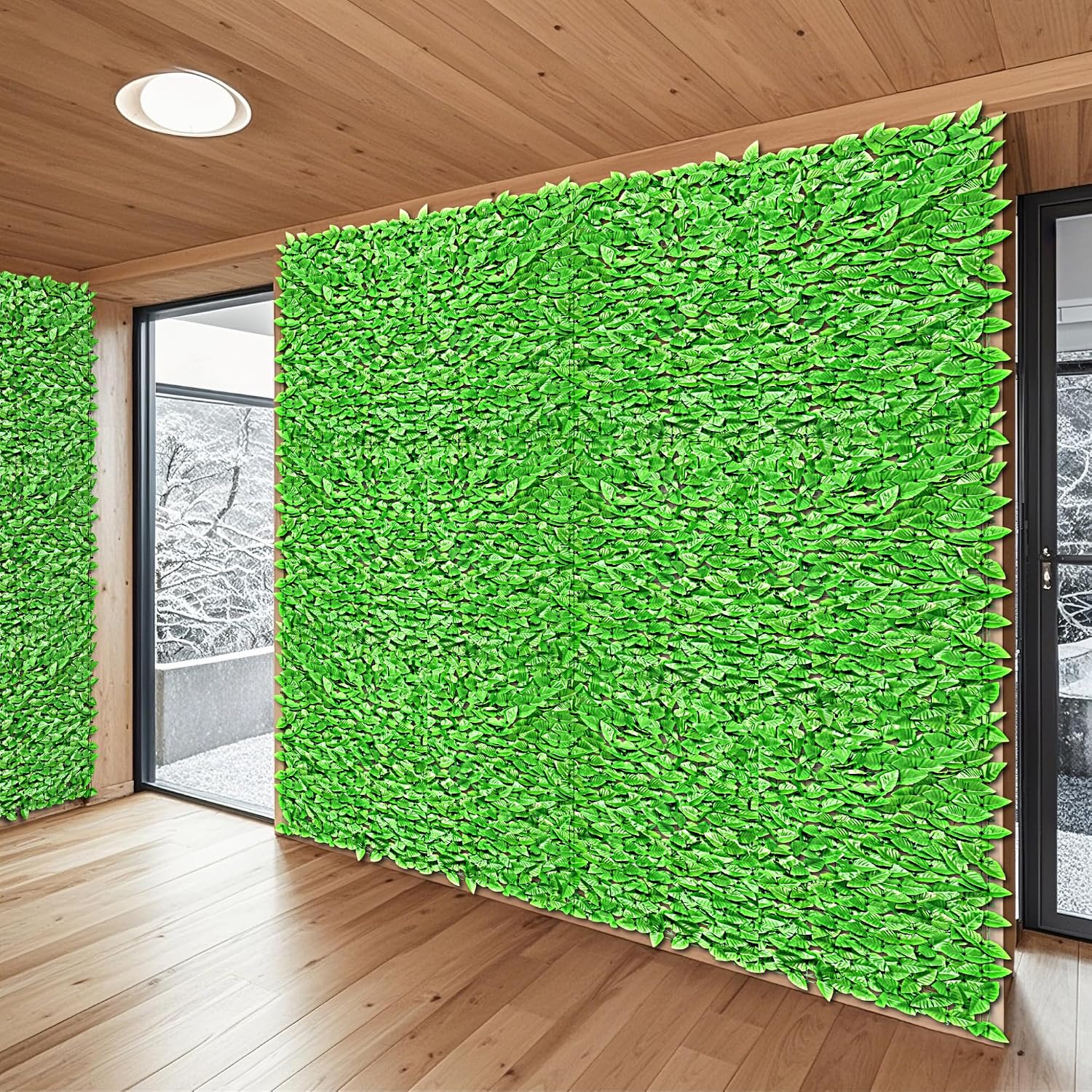 Patio Paradise 58"x196"-4Pc Faux Ivy Fence Privacy Screen Artificial Greenery Wall Backdrop,Fake Grass Wall Panels for Outside Apartment Balcony,Vine Leaf Decor for Outdoor Patio Chain Link