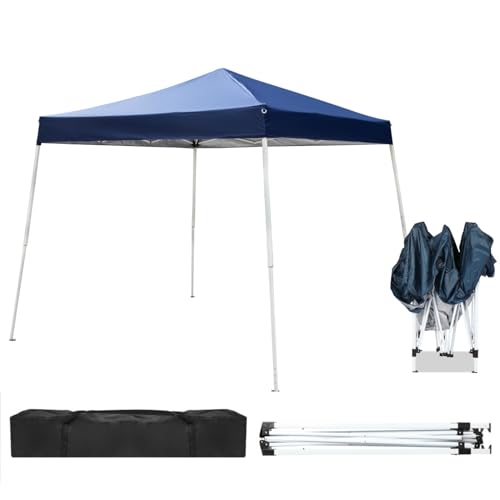 Outvita Canopy 7.8x7.8' Pop Up Commercial Instant Gazebo Tent, Waterproof & UV Protection Canopy Tent with Slant Legs for Party Wedding Birthday BBQ Events