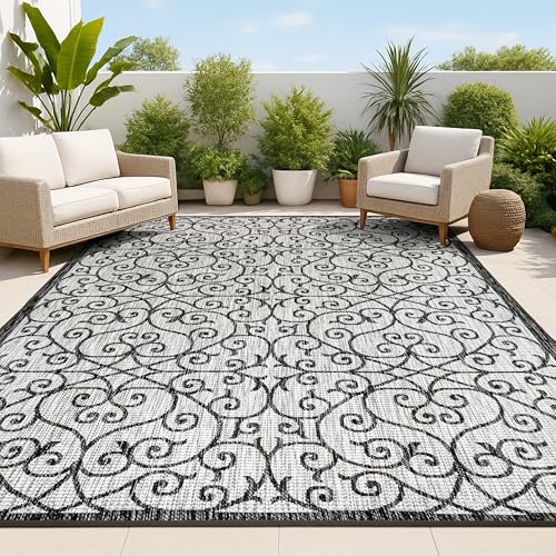 JONATHAN Y Vintage Filigree 9x12 Gray/Black