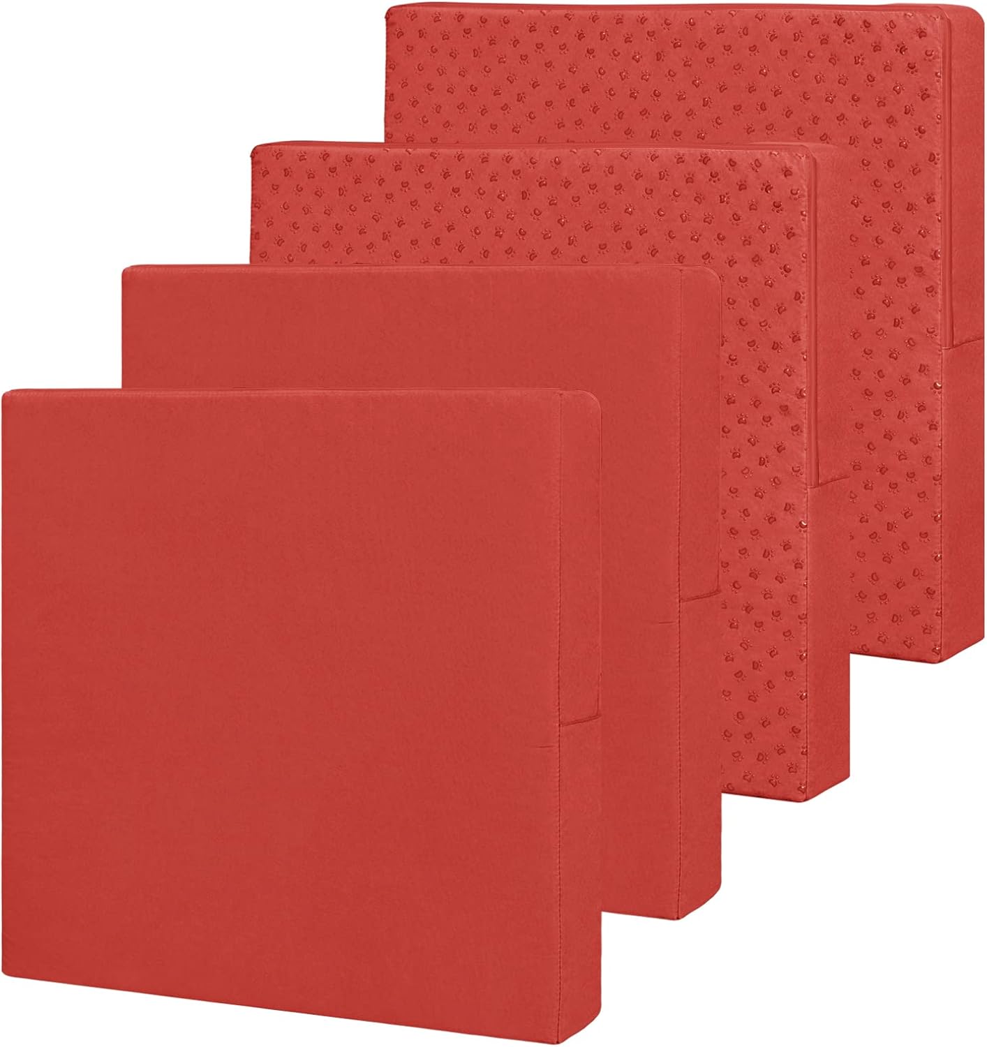Easy-Going Waterproof Patio Cushion Covers 27x25x5 inch 4 Pack Replacement Non-Slip Outdoor Seat Cushion Slipcover with Zipper. Terra Red