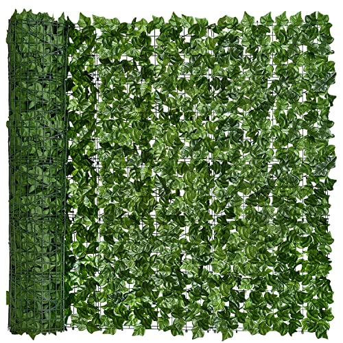DearHouse Artificial Ivy Privacy Fence Wall Screen, 59x216.5inch Artificial Hedges Fence and Faux Ivy Vine Leaf Decoration for Outdoor Garden Decor