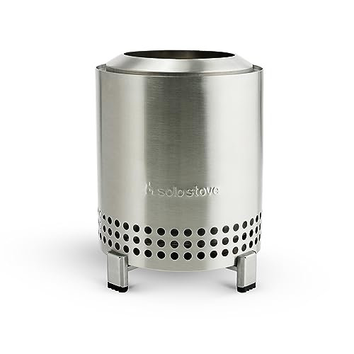 Solo Stove Mesa, 5.1 Inch Tabletop Fire Pit with Stand - Smokeless, Stainless Steel Fire Pit for Camping, Outdoor & Patio- Wood Burning or Pellet Fueled Portable Bonfire, 1.4lbs, Stainless Steel