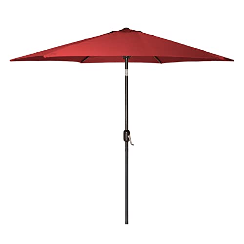 6 Ft Outdoor Patio Umbrella, Easy Open/Close Crank and Push Button Tilt Adjustment - Wine Red Burgundy Market Umbrellas