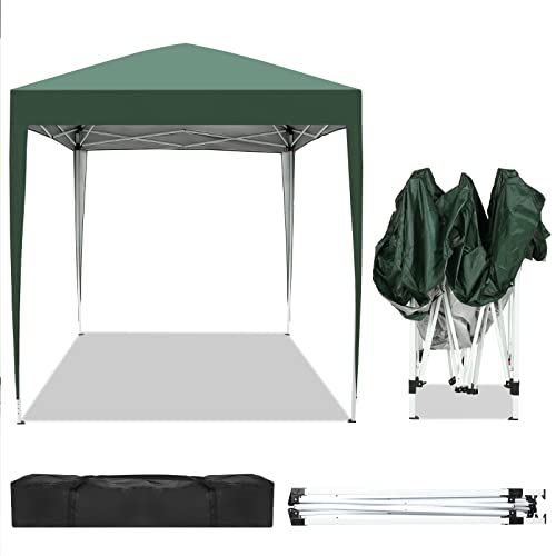 Outvita 6.5x6.5ft Pop Up Canopy Tent, Outdoor Instant Shelter Folding Canopy with Carry Bag for Commercial Events, Party, Backyard BBQ, Camping Green