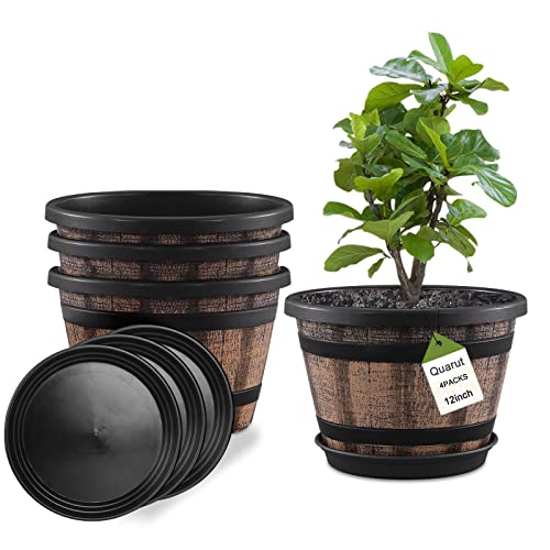 Quarut Plant Pots Set of 4 Pack 12 inch