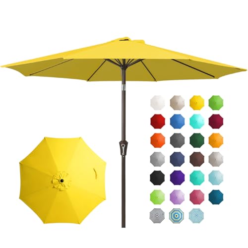 JEAREY 9FT Outdoor Patio Umbrella (Yellow)