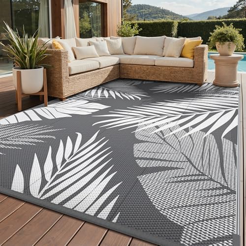 GENIMO Outdoor Rug 8' x 10' (Grey&White)