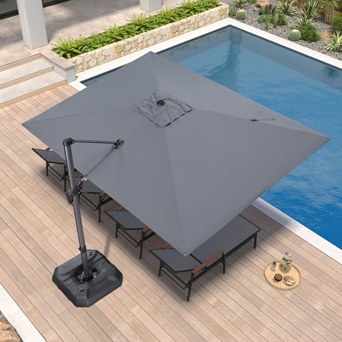 PURPLE LEAF 9' x 11.5' Rectangle Patio Umbrella