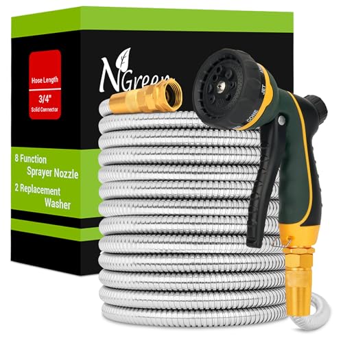 NGreen Stainless Steel Garden Hose (75FT)