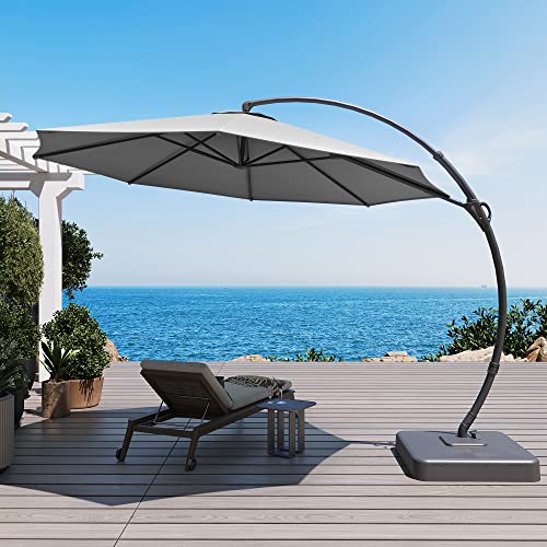 LAUSAINT HOME 11 FT Curvy Cantilever Umbrella (Grey)
