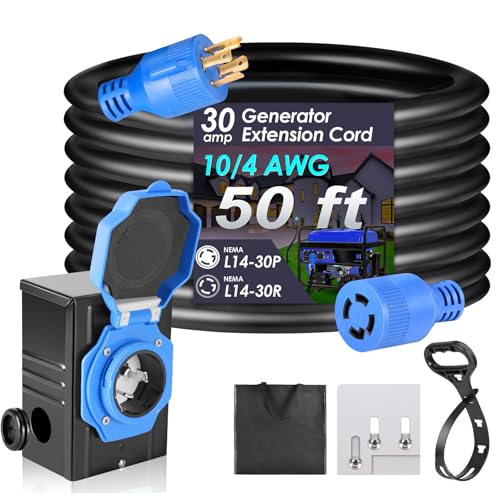 Seeutek 30 Amp Generator Cord, 50 FT