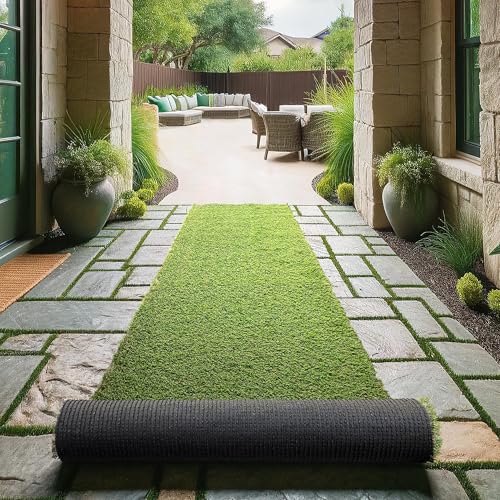 Ottomanson 2'7" x 10' Artificial Faux Grass Rug