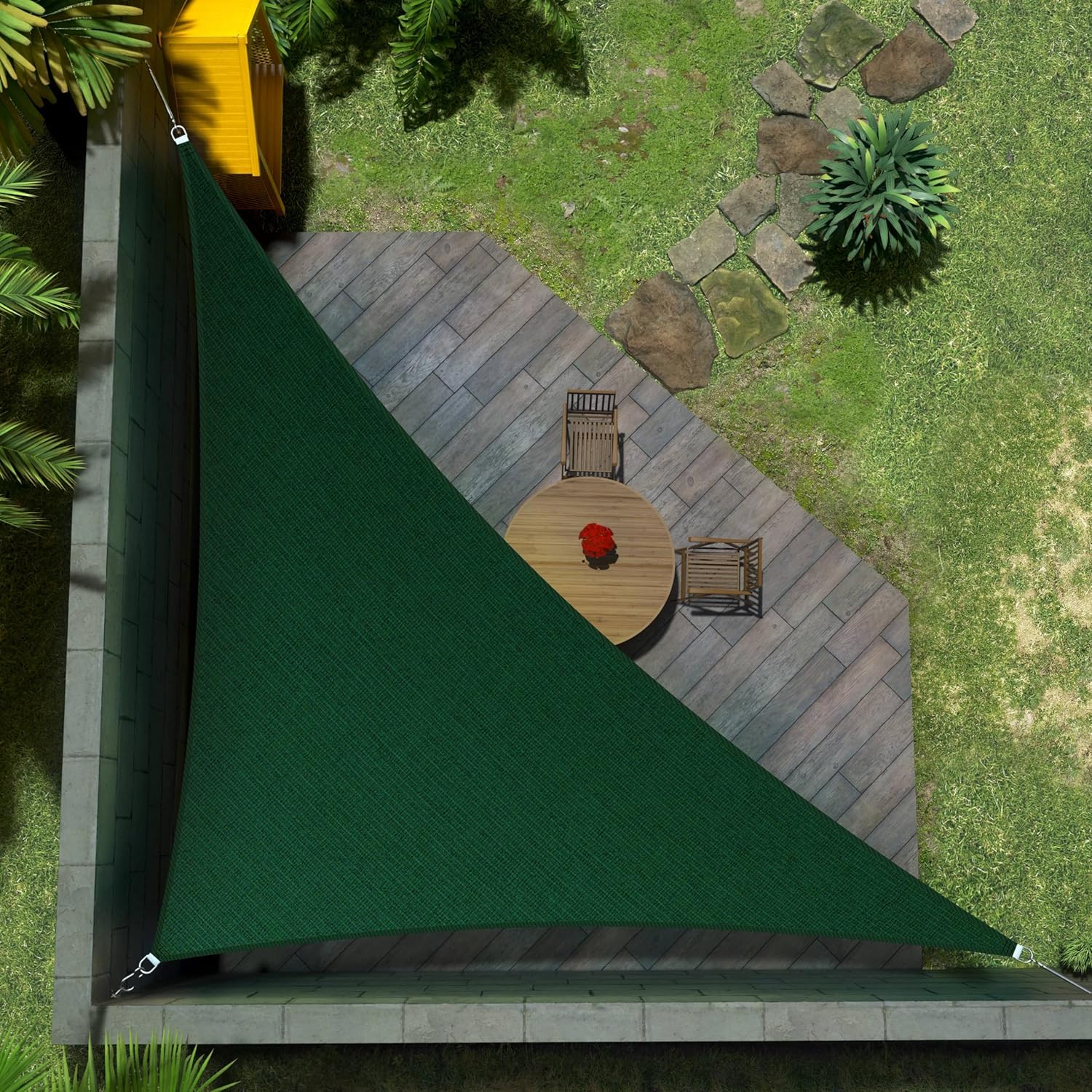 Amgo Custom Size 11' x 22' x 24.6' Green Right Triangle Sun Shade Sail UPF50+ AGTAPRT12, Order to Make Canopy Awning, 95% UV Blockage, Water & Air Permeable, Commercial Standard (We Customize)