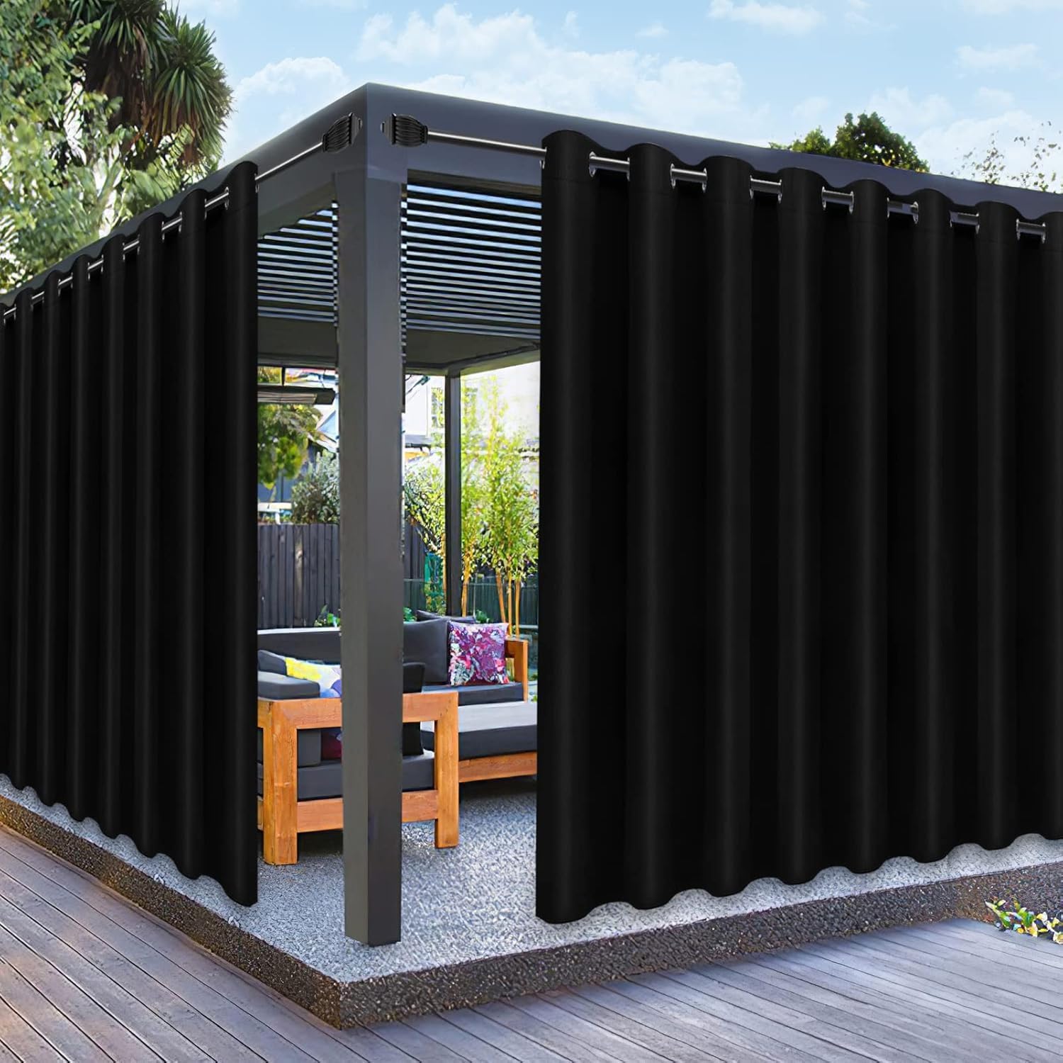 PureFit Outdoor Curtain 120W x 108L, Black