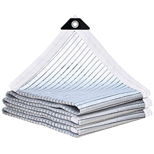 10x20' Aluminum Shade Cloth - for Car,90% Reflective Sun Shade Cloth for Garden Patio Pergola Cover Shade Sails Silvery Durable Shade Neting for Backyard Dog Chicken Coop Shade Cloth