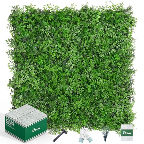 20"x20" Artificial Hedge Grass Wall, 8PCS Green Wall Panels, Plant Wall, Greenery Wall Backdrop, UV Protected Privacy Fence Screen, Green Wall Decor for Outdoor Indoor Wedding Decor