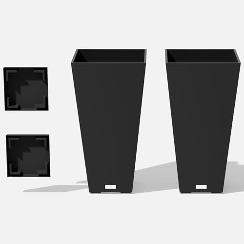 Veradek V-Resin Taper Planter (Black, 30")