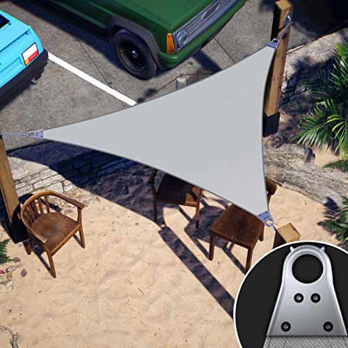 ColourTree Super Ring 20' x 29' x 35.23' Grey Right Triangle Customized Size Sun Shade Sail,Commercial Grade Canopy, Reinforced Corners & Edges, 260 GSM Fabric Heavy Duty -3 Years Warranty