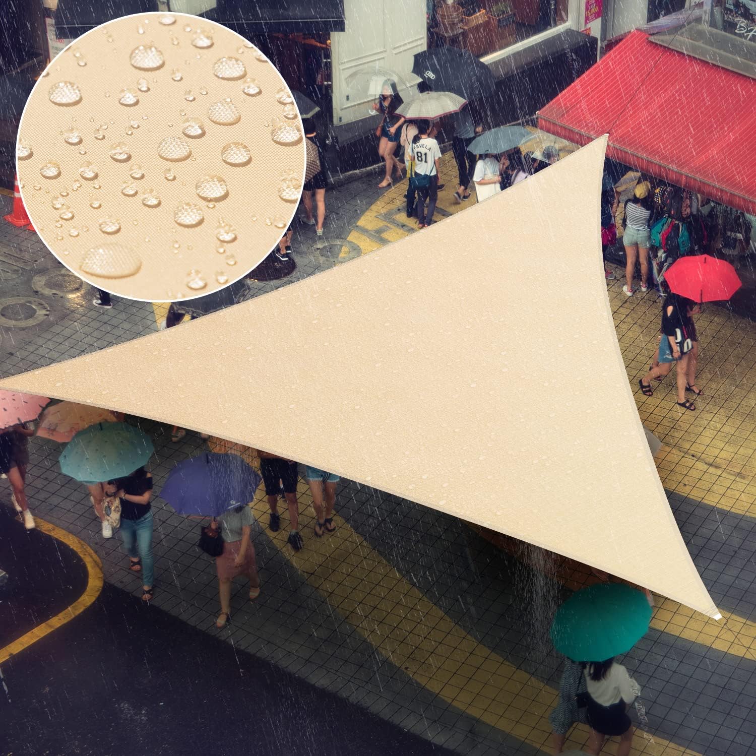 Amgo 11' x 15' x 18.6' Beige Triangle