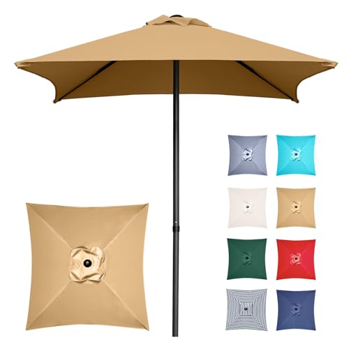 4.9 ft Patio Umbrella - Small Outdoor Table Umbrella with 4 Reinforced Ribs, UV Protection & Waterproof Pool Umbrella for Deck, Balcony, Garden, Lawn, Backyard, Market