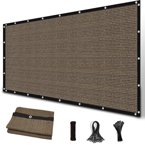 Amagenix 90% Sun Shade Cloth with Grommets, 6' x 12' Pergola Replacement Shade Cover Canopy Privacy Screen for Outdoor Patio Garden, Mocha (We Customized)