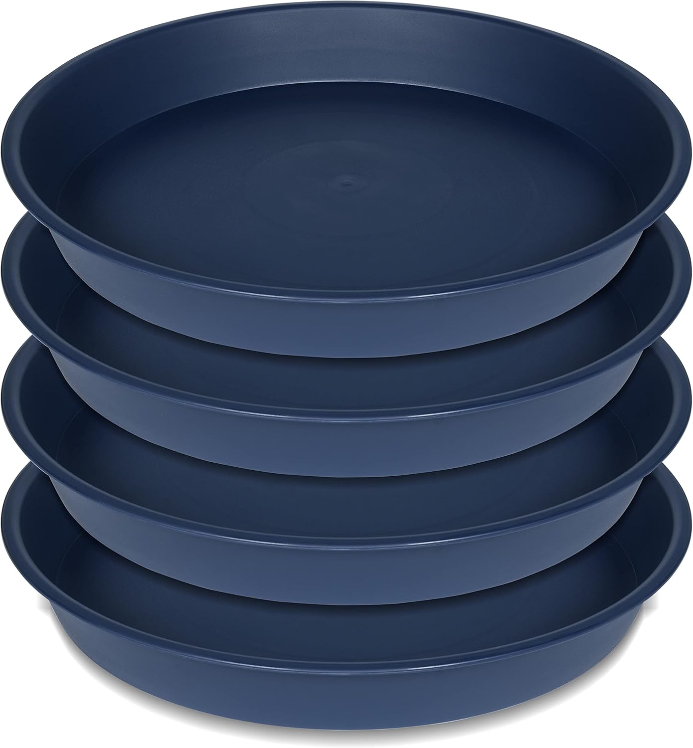 4 Pack of 18 19 inch Plant Saucer Drip Tray (16.6 inch Base), Heavy Duty Deep Plant Saucers for Pots, Plastic Flower Planter Water Trays for Indoors Outdoor (19", Blue)