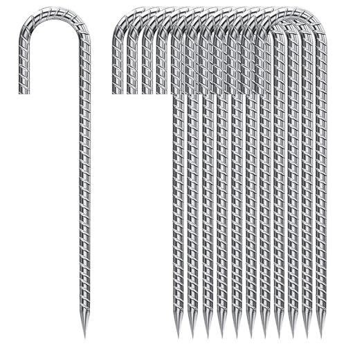 QNLONG Ground Stakes 12 Inch (20 Pack)