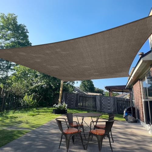 SUNLAX Sun Shade Sail 8' x 20' Brown Rectangle Canopy Sail Shade Cover UV Block Permeable Sunshade Outdoor for Patio Backyard Deck Pergola (We Make Custom Size)
